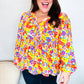 Chasing Dreams Ribbon Tie Bow Babydoll Puff Elastic Sleeve Floral Top