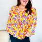 Chasing Dreams Ribbon Tie Bow Babydoll Puff Elastic Sleeve Floral Top