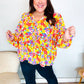 Chasing Dreams Ribbon Tie Bow Babydoll Puff Elastic Sleeve Floral Top