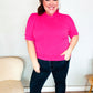 Pretty In Pink Mock Neck With Back Ribbon Bow Tie Sweater Top