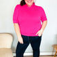 Pretty In Pink Mock Neck With Back Ribbon Bow Tie Sweater Top