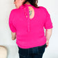 Pretty In Pink Mock Neck With Back Ribbon Bow Tie Sweater Top