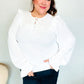 Eyes On You Ivory Ribbon Tie Bow Square Neck Ruffle Bubble Sleeve Blouse