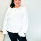 Eyes On You Ivory Ribbon Tie Bow Square Neck Ruffle Bubble Sleeve Blouse