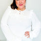 Eyes On You Ivory Ribbon Tie Bow Square Neck Ruffle Bubble Sleeve Blouse