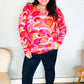 Find Love Red/Pink Fitted Floral Print Buttery Soft Knit Top