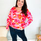 Find Love Red/Pink Fitted Floral Print Buttery Soft Knit Top