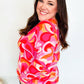 Find Love Red/Pink Fitted Floral Print Buttery Soft Knit Top