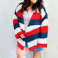 Simply Patriotic Red White & Blue Striped Crochet Cardigan