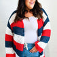 Simply Patriotic Red White & Blue Striped Crochet Cardigan