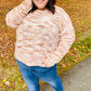 Forget Me Not Cream & Sepia Multicolor Chenille Velvet Sweater