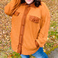 Rust Waffle Button Down Oversized Shacket