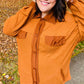 Rust Waffle Button Down Oversized Shacket