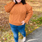 Joyful Days Rust Cable Knit Tassel Fringe Sweater