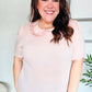 New Day Blush Flat Collar Floral French Terry Blouse