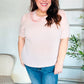 New Day Blush Flat Collar Floral French Terry Blouse