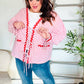 Spell Bound Red & Pink Cotton Ribbon Tie Gingham Pocket Jacket