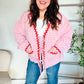 Spell Bound Red & Pink Cotton Ribbon Tie Gingham Pocket Jacket