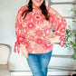 Be Bold Red & Coral Floral Long Sleeve Bow Tie Contrast Binding Top