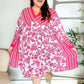 Let's Meet Up Red & Pink Paisley Drop Shoulder Kimono Dress