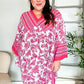 Let's Meet Up Red & Pink Paisley Drop Shoulder Kimono Dress