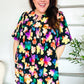 Look Adorable Ribbon Bow Tie Floral Babydoll Dress with Pockets