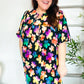 Look Adorable Ribbon Bow Tie Floral Babydoll Dress with Pockets