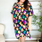 Look Adorable Ribbon Bow Tie Floral Babydoll Dress with Pockets