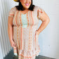 Sage Boho Floral Button Detail V Neck Ruffle Dress