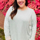 Spread Joy Grey & Ivory Striped Oversized Top