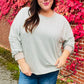 Spread Joy Grey & Ivory Striped Oversized Top