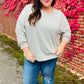 Spread Joy Grey & Ivory Striped Oversized Top
