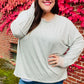 Spread Joy Grey & Ivory Striped Oversized Top