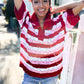 Sweetheart Ready Pointelle Collared Notch Neck Sweater
