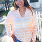 Embrace Joy Beige & Ivory Collar Stripe Bow Tie Terry Top