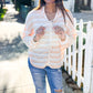 Embrace Joy Beige & Ivory Collar Stripe Bow Tie Terry Top