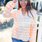Embrace Joy Beige & Ivory Collar Stripe Bow Tie Terry Top