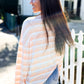 Embrace Joy Beige & Ivory Collar Stripe Bow Tie Terry Top