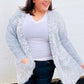 Leading Lady Slate Blue Two Tone Fuzzy Soft Brushed Cardigan