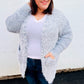 Leading Lady Slate Blue Two Tone Fuzzy Soft Brushed Cardigan