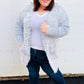 Leading Lady Slate Blue Two Tone Fuzzy Soft Brushed Cardigan