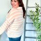 Embrace Joy Beige & Ivory Collar Stripe Bow Tie Terry Top