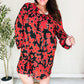 Boldly You Rust & Black Floral Print Front Tie Dress
