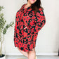 Boldly You Rust & Black Floral Print Front Tie Dress