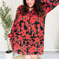 Boldly You Rust & Black Floral Print Front Tie Dress
