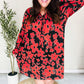 Boldly You Rust & Black Floral Print Front Tie Dress