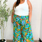 Summer Vibes Green & Orange Abstract Print Smocked Palazzo Pants