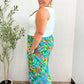 Summer Vibes Green & Orange Abstract Print Smocked Palazzo Pants