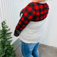 All Of Me Grey & Red Plaid Animal Print Pocketed Top