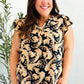 You Got This Black Paisley Print V Neck Flutter Sleeve Top